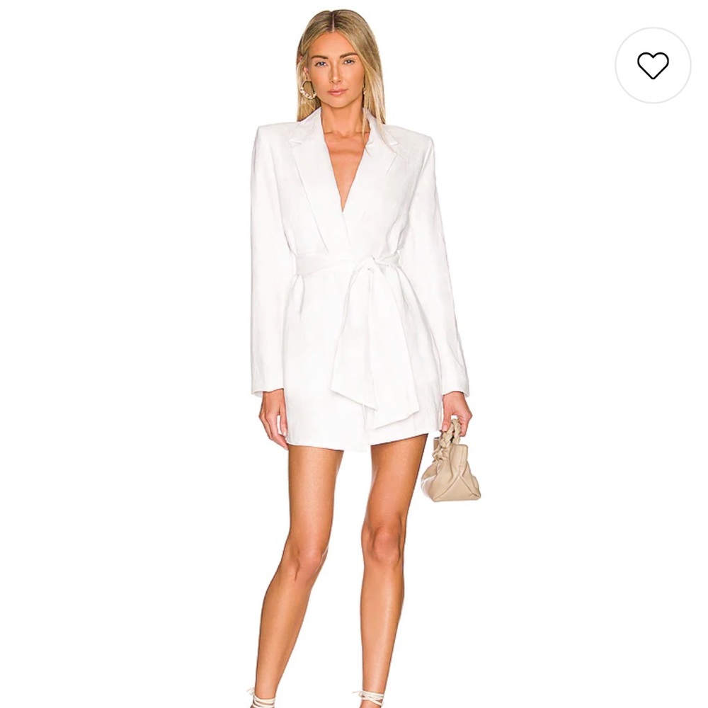 RUMER Lou Lou Blazer Dress in White NWT